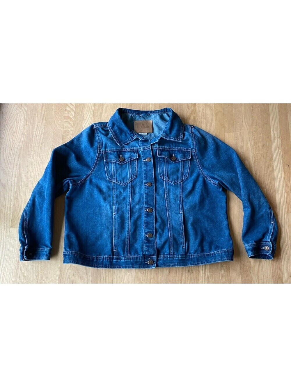 One 5 One Medium Wash Blue Jean Jacket Minimalist Capsule Heritage Americana 2XL